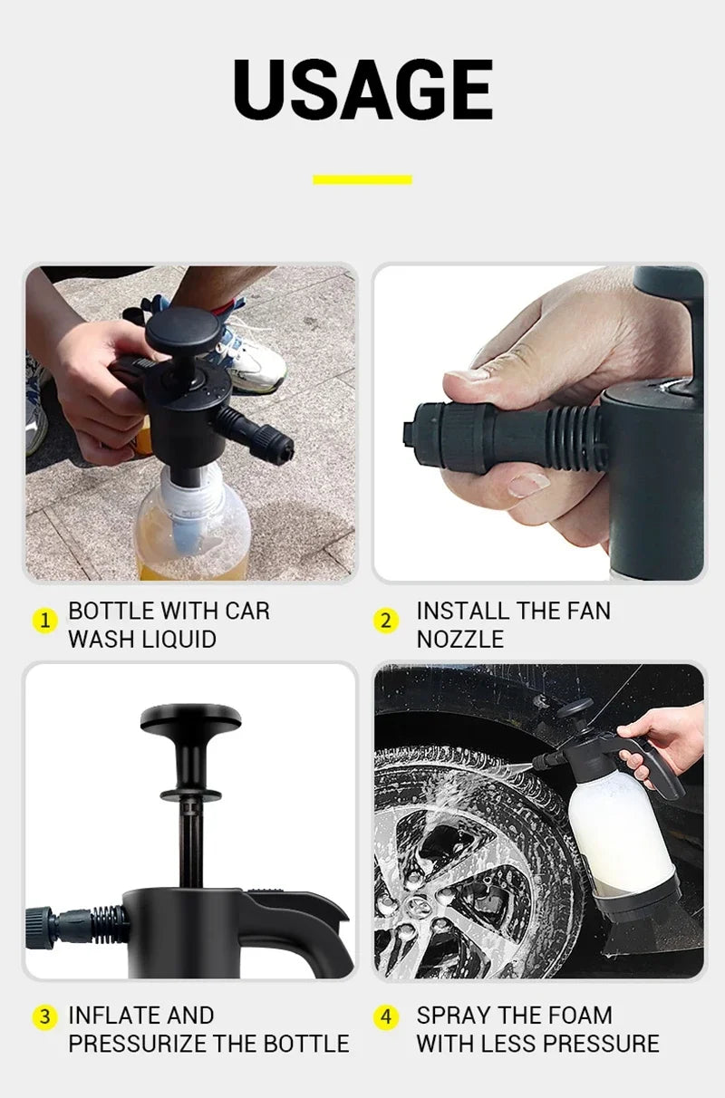 Car Wash Foam Sprayer Bottle Manual Air Pressure Gun
