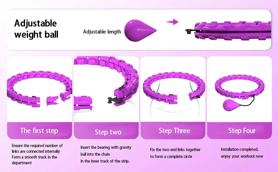 Smart Adjustable Fitness Hula Hoop 24-Section – Waist Massager Weight Loss Cardio Training 2026