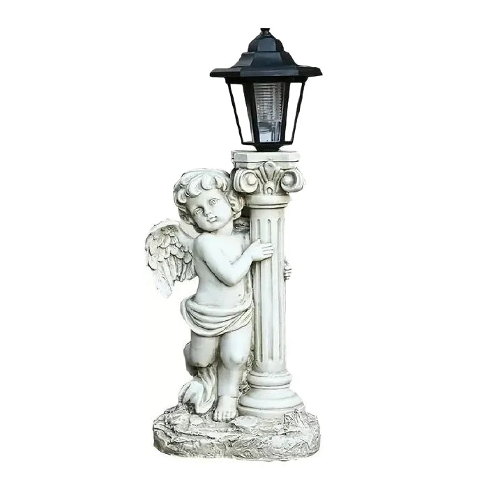 Solar Angel Light Statue 19.29 Inch Outdoor Garden Path Light Catholic Religious Decor Gift Idea