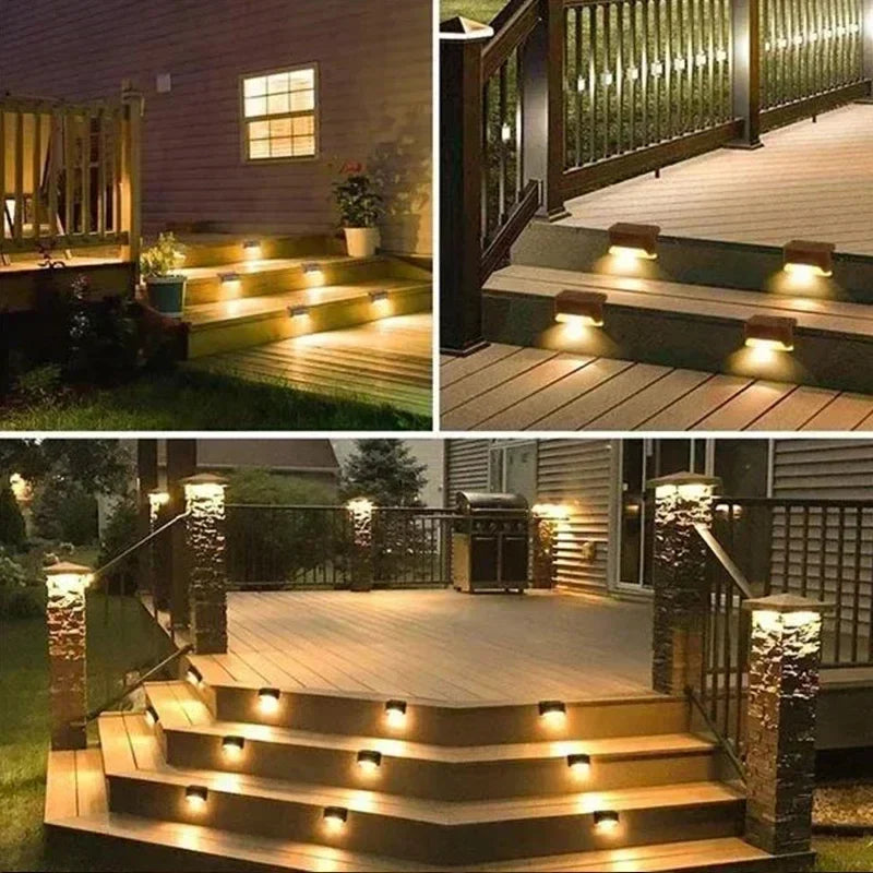 Solar Deck Lights Outdoor Waterproof LED Fence Lights for Patio Stairs Pathway Fall 2026 Eco Friendly