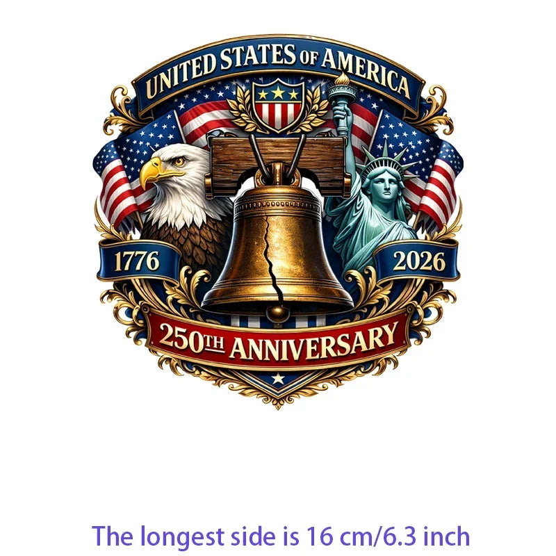 Iron On Patches USA Flag Bald Eagle Heat Transfer Set Patriotic 4th Of July DIY Clothing Decor 2026