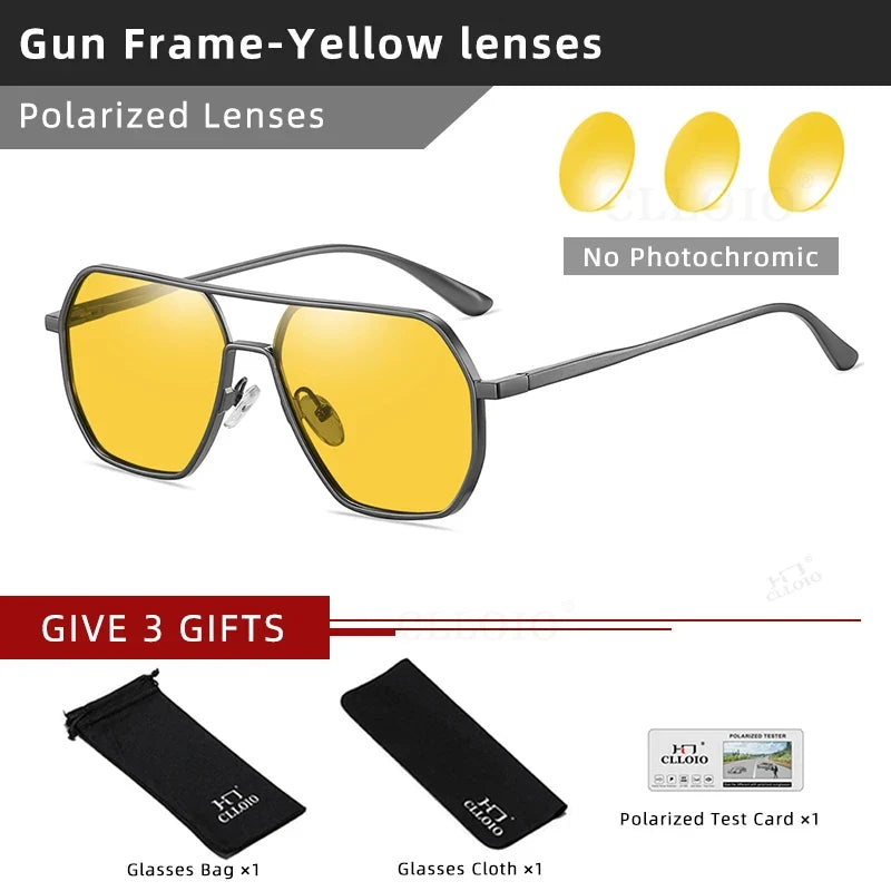 Photochromic Sunglasses Anti Glare Day Night Vision Polarized UV400 Unisex Square Frame Summer 2026 Trend