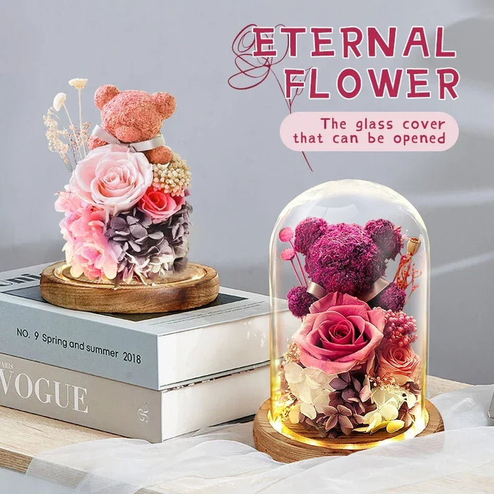 Eternal Preserved Rose Gift Box with Teddy Bear – A Thoughtful Valentine&