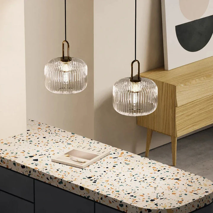 Japandi Glass Pendant Light Japanese Nordic Hanging Lamp Warm