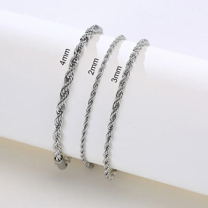 Stainless Steel Rope Chain Bracelet Twisted Singapore