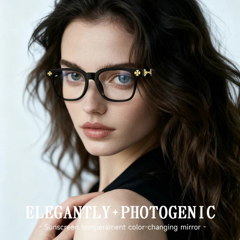 Blue Light Blocking Glasses - Oversized Frame Computer Eyewear With Rhinestone Decor, Fall 2026 Trend Gift