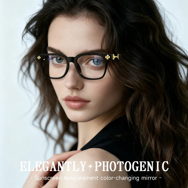 Blue Light Blocking Glasses - Oversized Frame Computer Eyewear With Rhinestone Decor, Fall 2026 Trend Gift