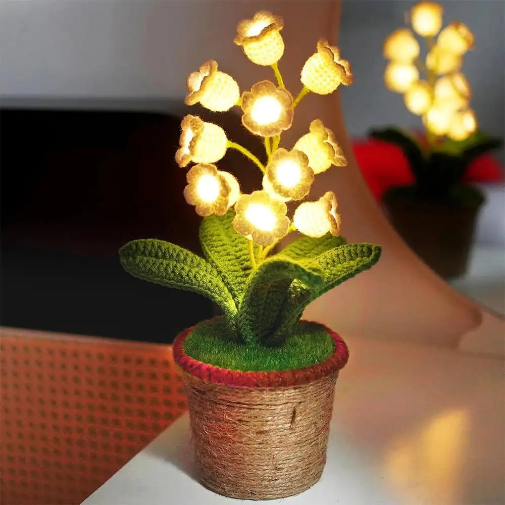 Knitted Lily Of The Valley Cotton Rope Pot Lamp Cozy
