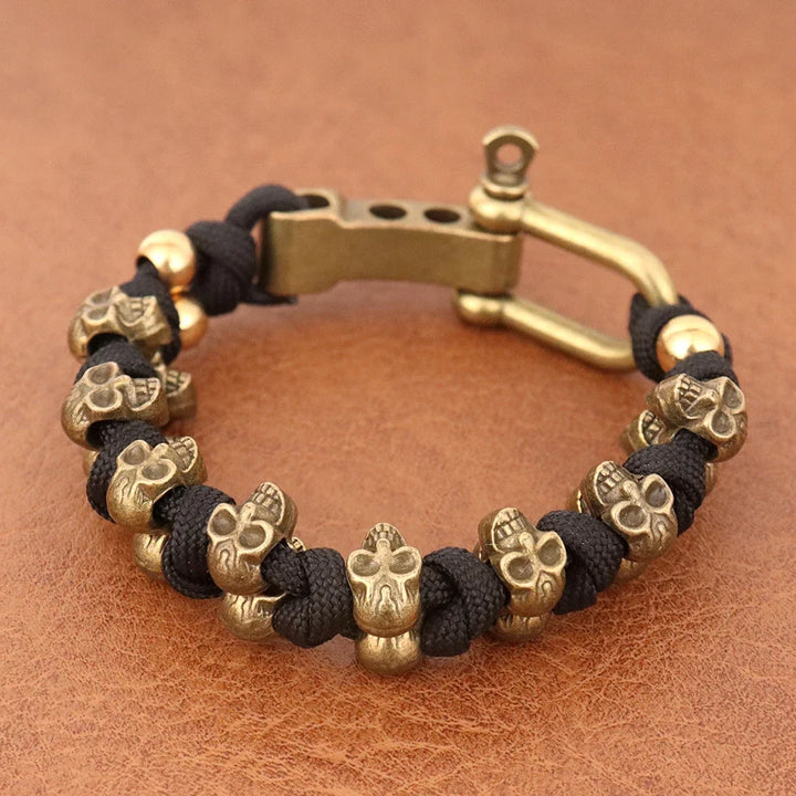 Skull Paracord Bracelet Gothic Wristband Halloween 2026 Gift Idea Adjustable Braided Jewelry