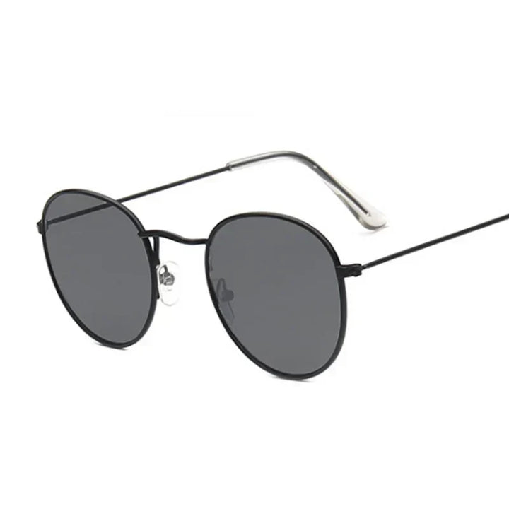 Vintage Small Round Sunglasses for Women - Classic Retro Mirror Fashion Shades Lunette De Soleil