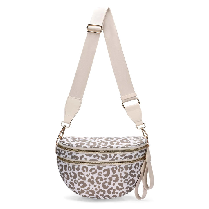 Versatile unisex crossbody bum bag – checkered nylon, box shape, travel and daily use