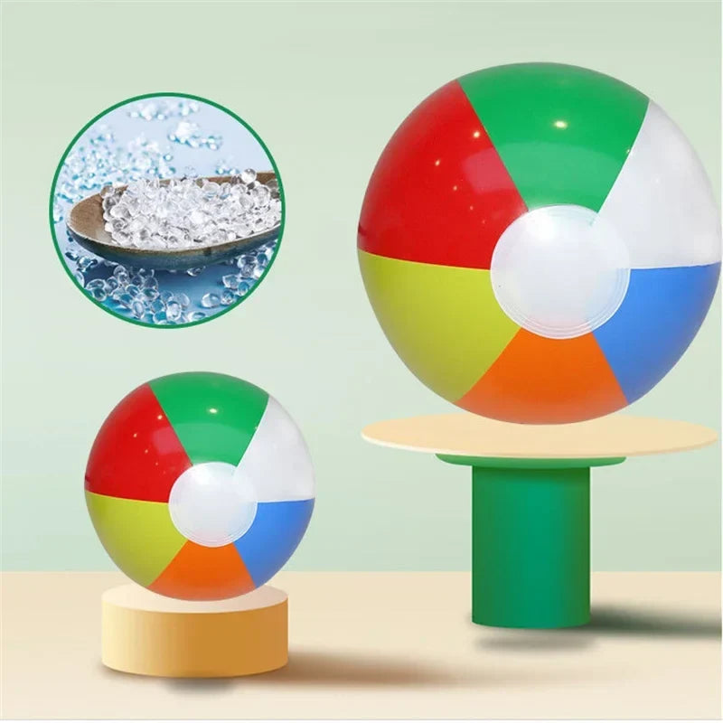 colourful Inflatable Beach Balls Set of 3, 23cm Diameter, Durable PVC for Pool and Beach Fun, Ideal for Kids Aged 3 and Up