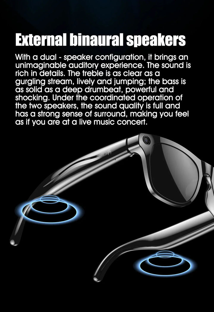 Smart AI Camera Glasses Bluetooth Call Voice Assistant
