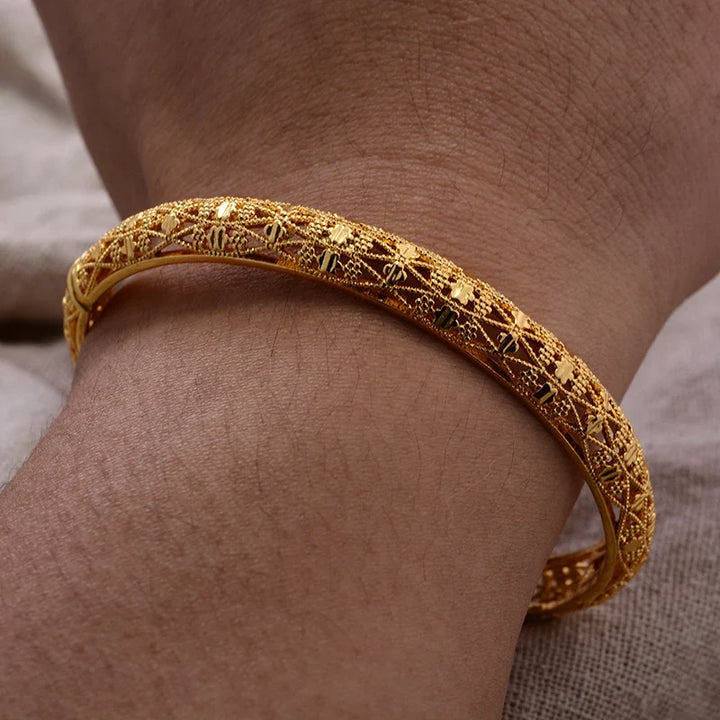 Gold Plated Bangles Luxury Arabic Wedding Bracelet
