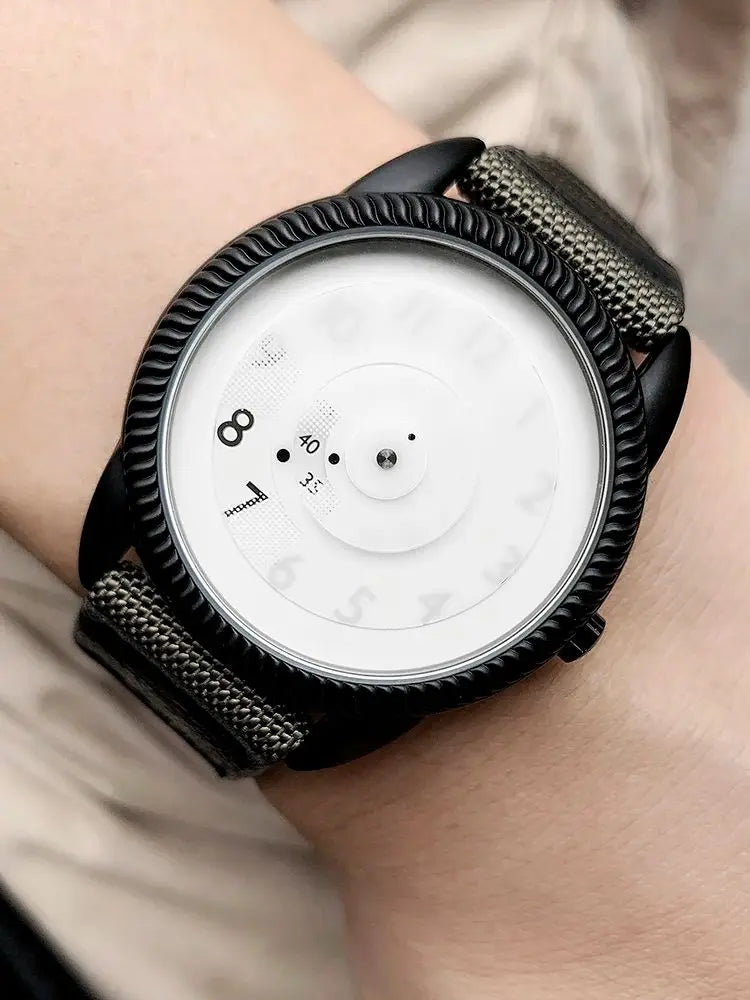Quartz Handless Watch Canvas Strap Minimalist Style