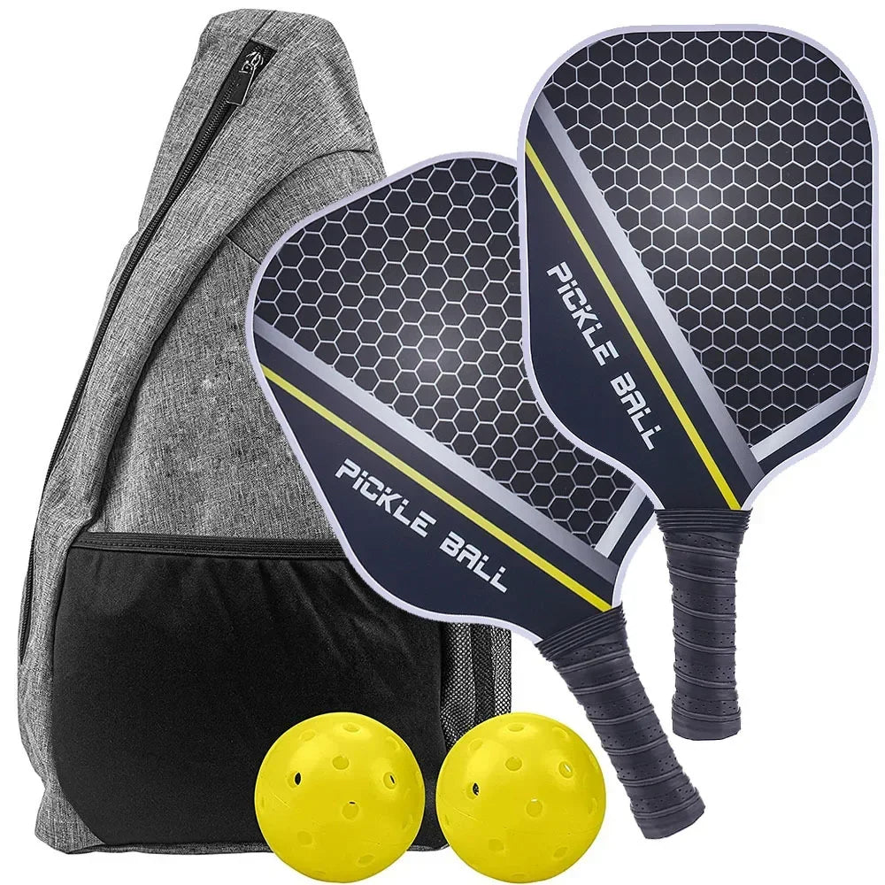 Lightweight Graphite Pickleball Paddle Set with Fiberglass Face and PP Honeycomb Core for Indoor and Outdoor Play
