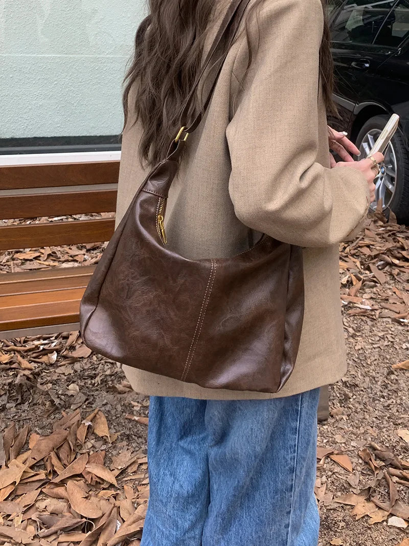 Soft Versatile Womens Hobo Bag - Slouchy, Faux Leather