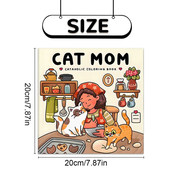 colouring Book 24-Page Cat Family Life Scenes Relaxation Easter Gift Idea For Stress Relief