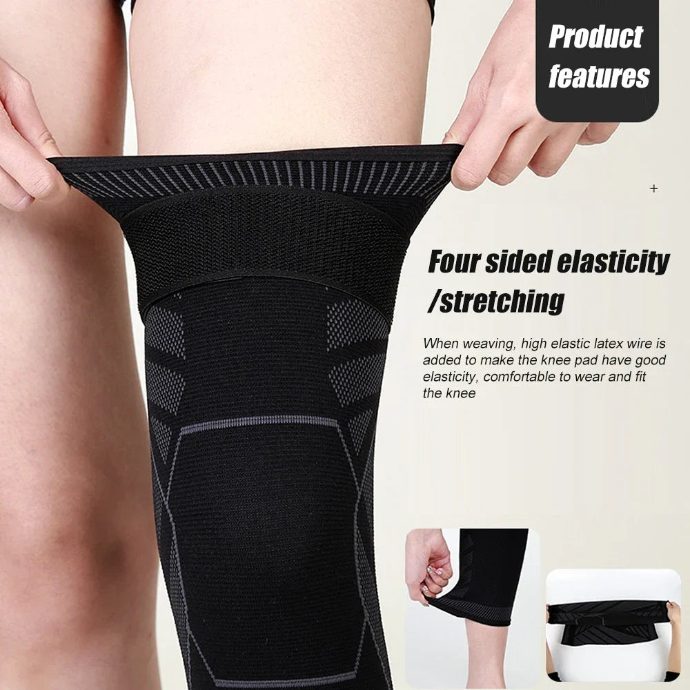 Full Leg Compression Sleeve Long Knee Support for Cycling Hiking Basketball – Pair 2026