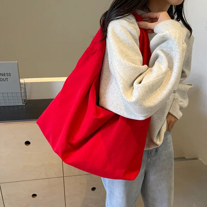 Lightweight Versatile Women Shoulder Bag - Slouchy Nylon