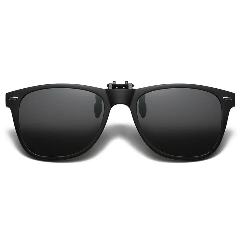 Night Vision Clip-On Sunglasses – Polarized Photochromic UV Anti-Glare Driving Goggles, Vintage Square Style, Fall 2025 Safe Driving