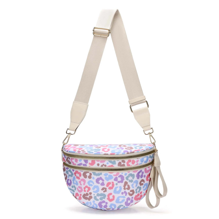 Versatile unisex crossbody bum bag – checkered nylon, box shape, travel and daily use
