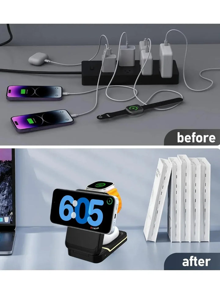 Foldable magnetic wireless charger – iPhone 12-16, Apple Watch, AirPods, USB-C, 15W 2026
