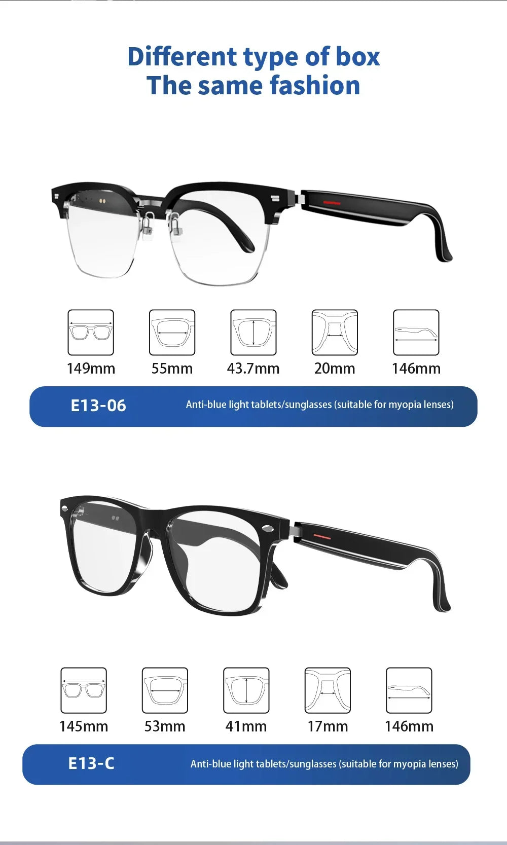 Smart Glasses Blue Light Polarized Audio Sunglasses