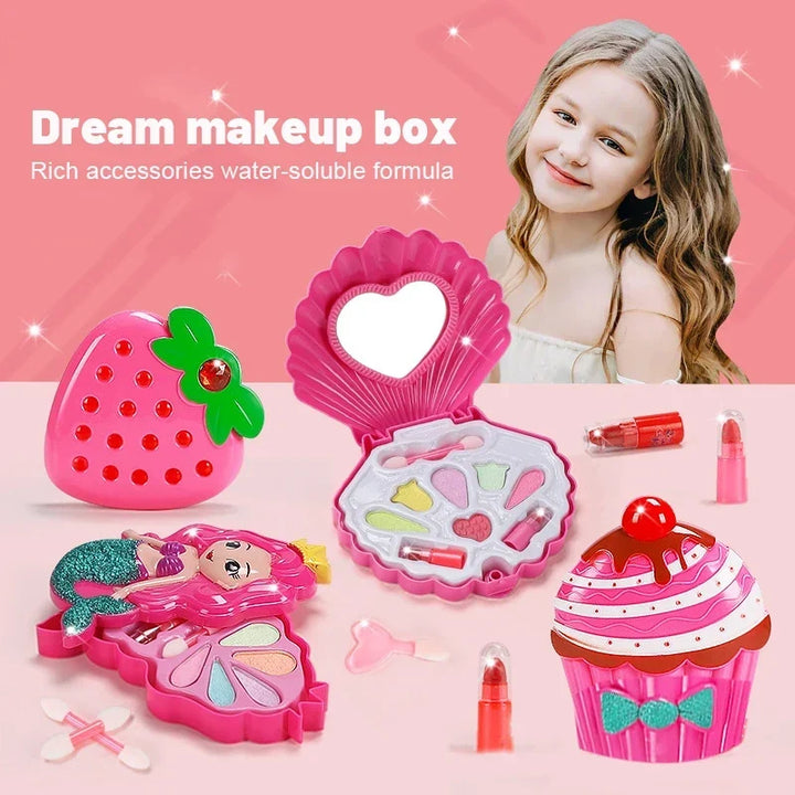 Princess Makeup Toy Set for Kids - Pretend Play Cosmetics with Lipstick &amp; Eyeshadow for Parties