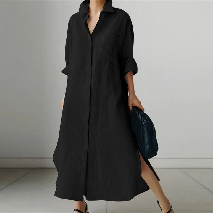 Lightweight Shirt Dress for Women, Elegant Spring Style, Versatile Casual &amp; Formal Wear