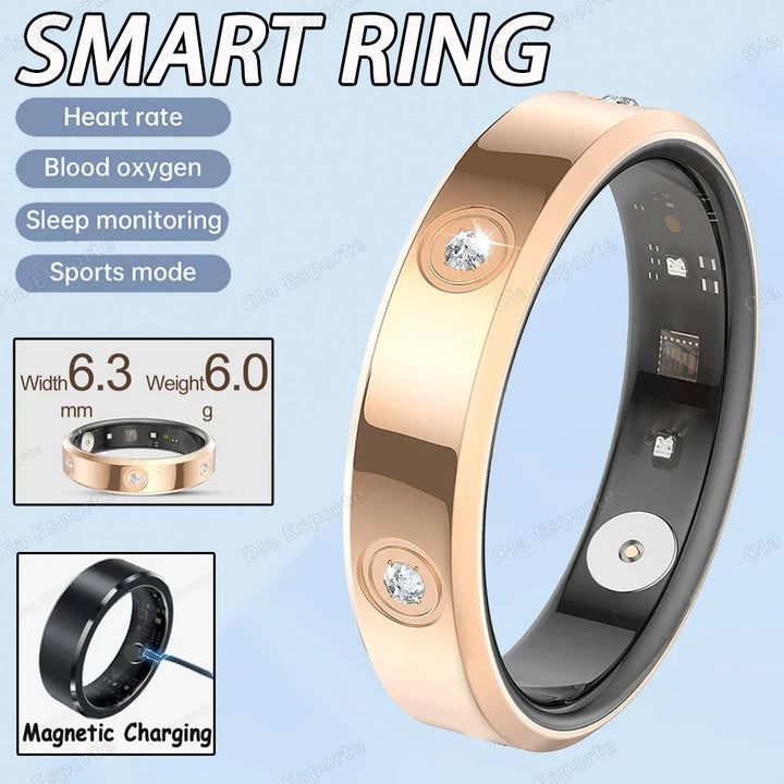 Smart Ring Health Tracker IP68 Waterproof Sleep Heart Rate Oxygen Monitor Fall 2025 Wellness Gift
