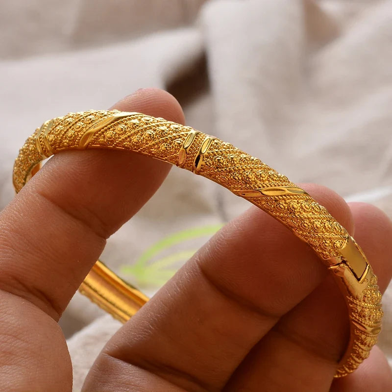 Gold Plated Bangles Luxury Arabic Wedding Bracelet