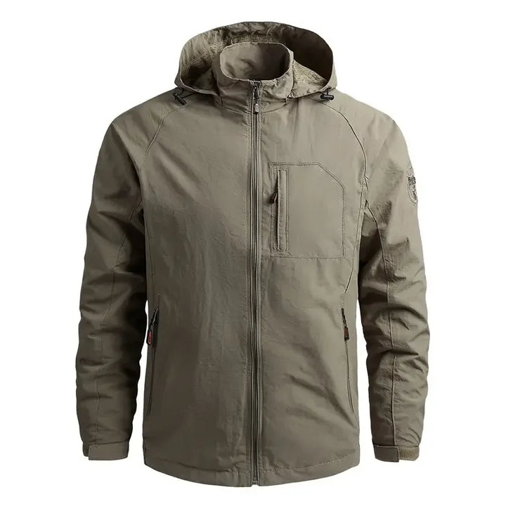 Waterproof Men Jacket- Hooded Windbreaker Polyester Camping