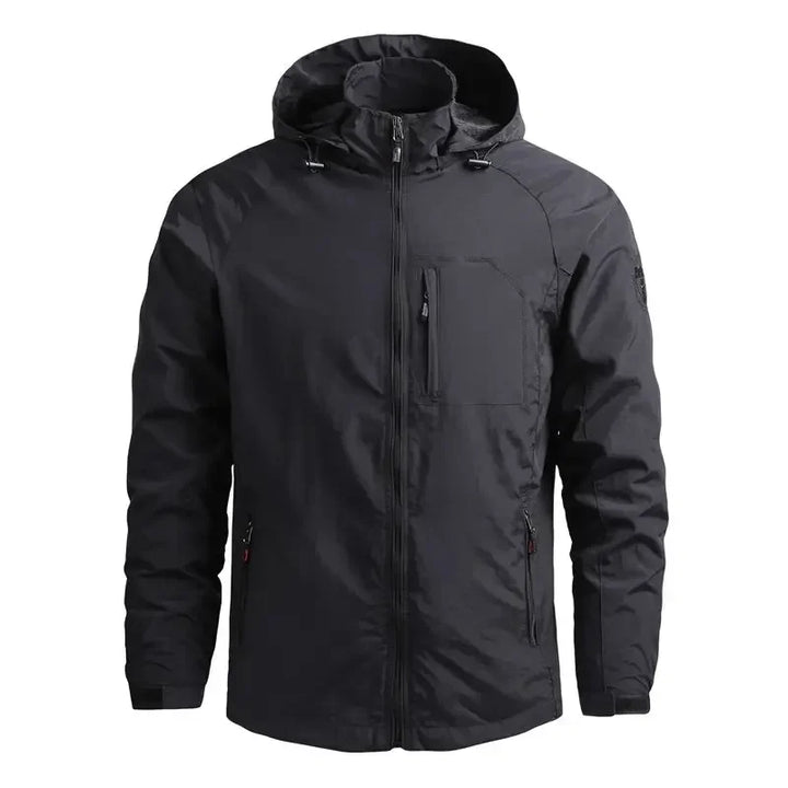 Waterproof Men Jacket- Hooded Windbreaker Polyester Camping