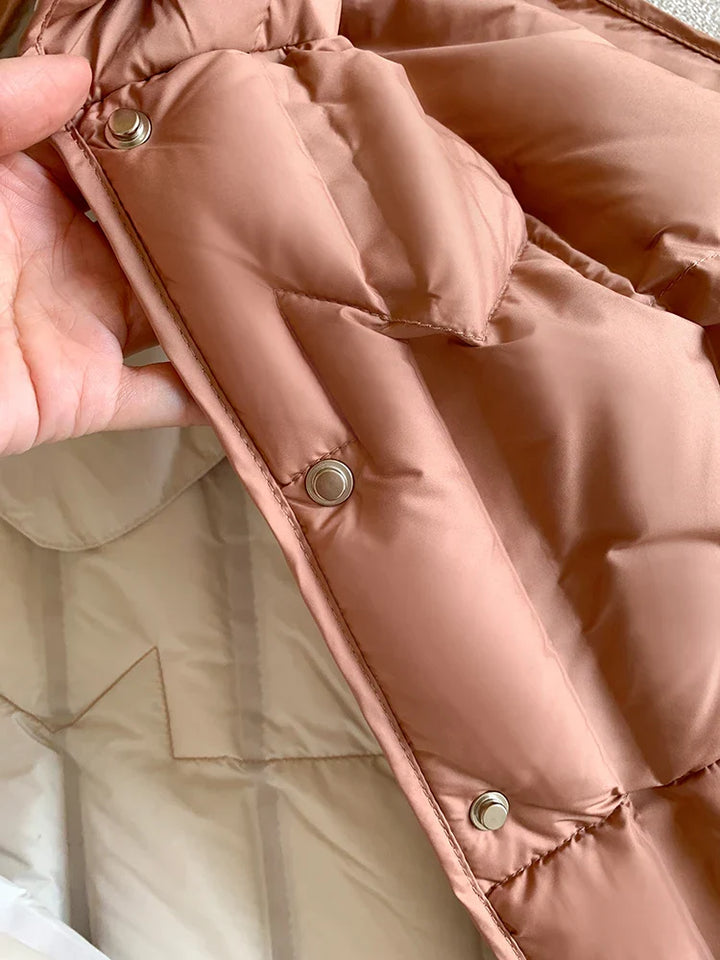 Lightweight Women’s Hooded Down Vest - Quilted Midlength