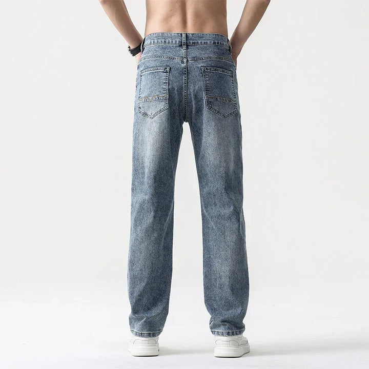 Oversized Men’s Wide Leg Jeans - Straight Lyocell, Casual