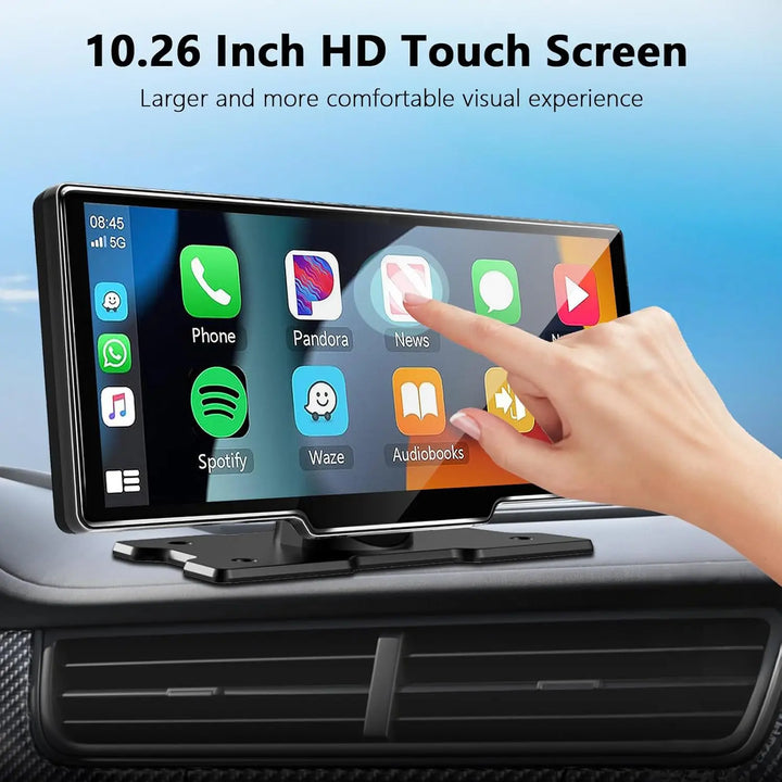 CarPlay Screen 10.26 Inch Wireless CarPlay Android Auto Dash Display Universal Car Radio BT AUX FM