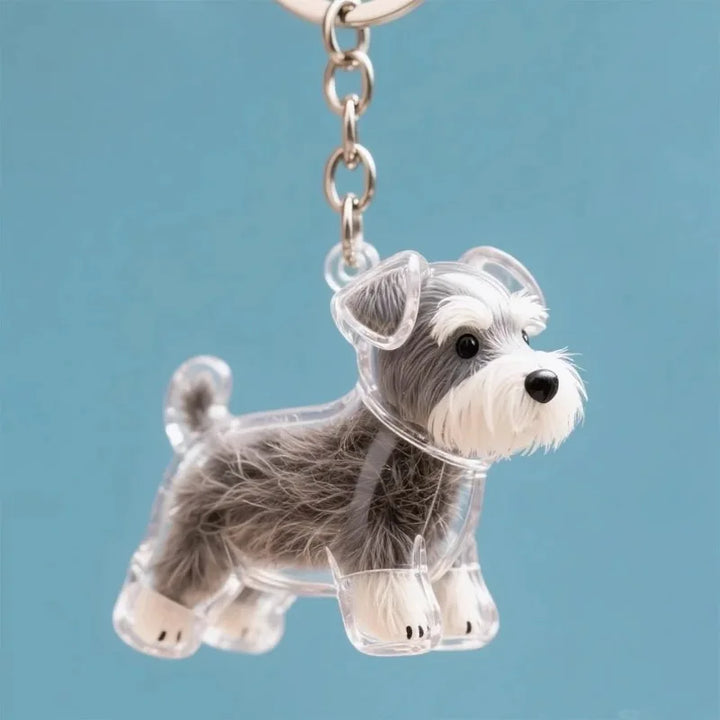 Dog Hair Keepsake Keychain Pendant Clear Resin Charm