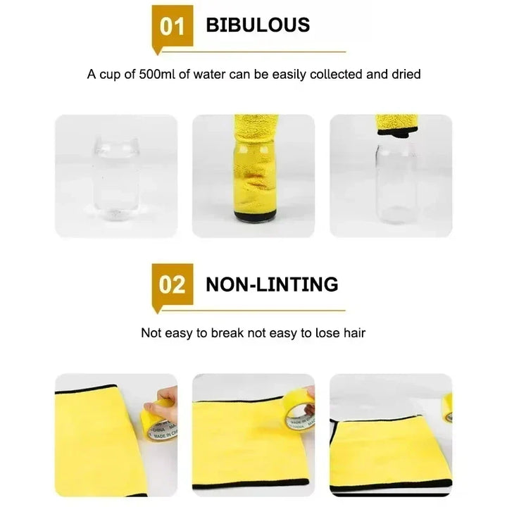 Car Microfiber Towels Double Layer Detailing Cloth Fall 2025 Soft Highly Absorbent Drying Towel