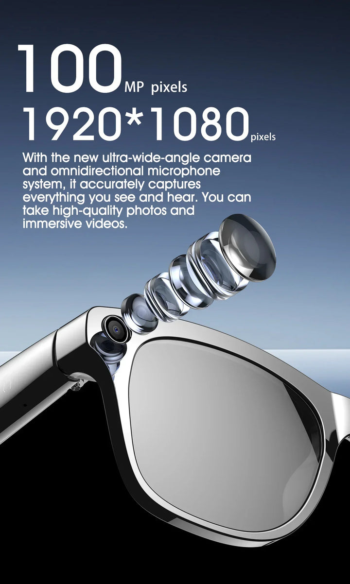 Smart AI Camera Glasses Bluetooth Call Voice Assistant