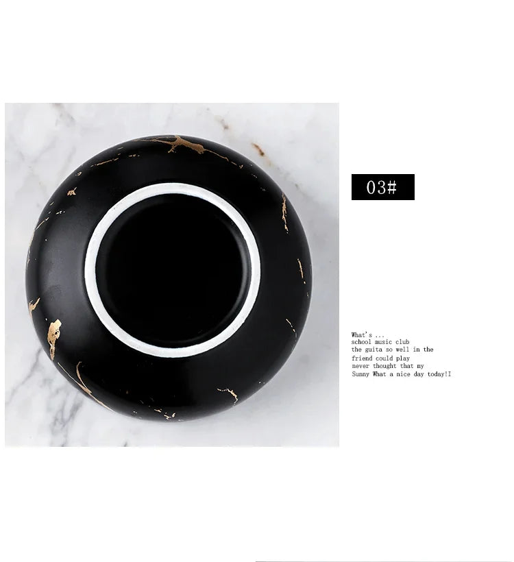 Marble Ceramic Bowl Set Nordic Tableware Minimalist