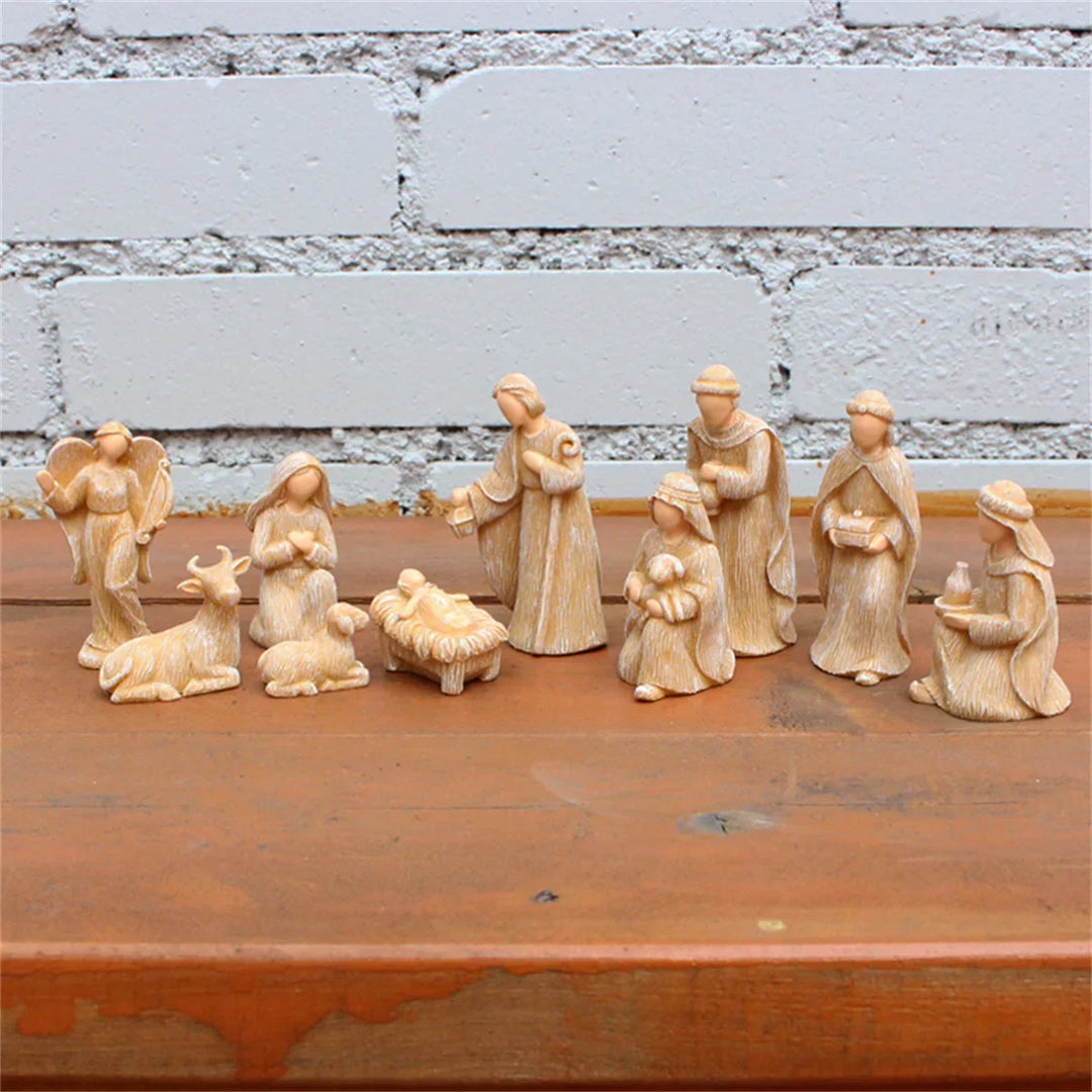 Nativity Set 10-Piece Resin Nativity Scene For Christmas Decor, Timeless Religious Ornaments Gift Idea