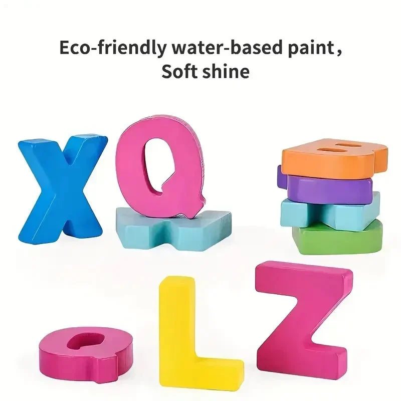 colourful Wooden Alphabet Number Puzzle for Kids Educational Game