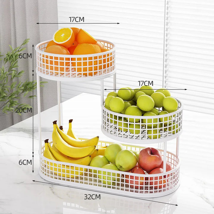 Fruit Basket Stand Three Tier Stainless Steel Mesh Organizer Fall 2026 Home Decor Space Saving