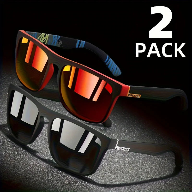 Polarized Sunglasses Square Frame Summer Travel 2026 Anti Glare Sun Shades For Driving Fishing 2 Pack