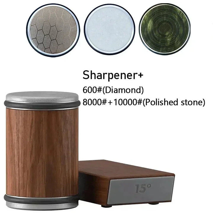 Rolling Diamond Knife Sharpener Kit with Magnetic Holder – 15° &amp; 20° Angle Roller Kitchen Tool 2026