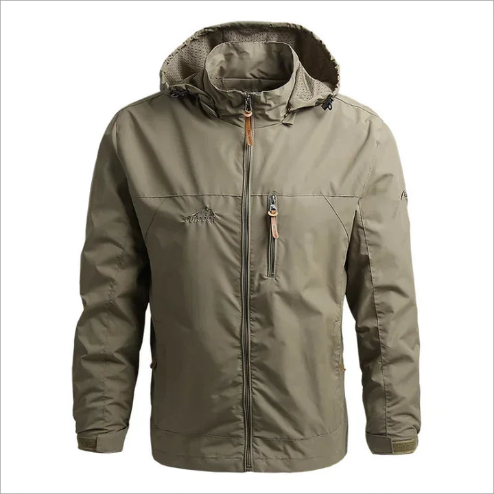 Waterproof Men Jacket – Hooded Windbreaker, Polyester, Autumn