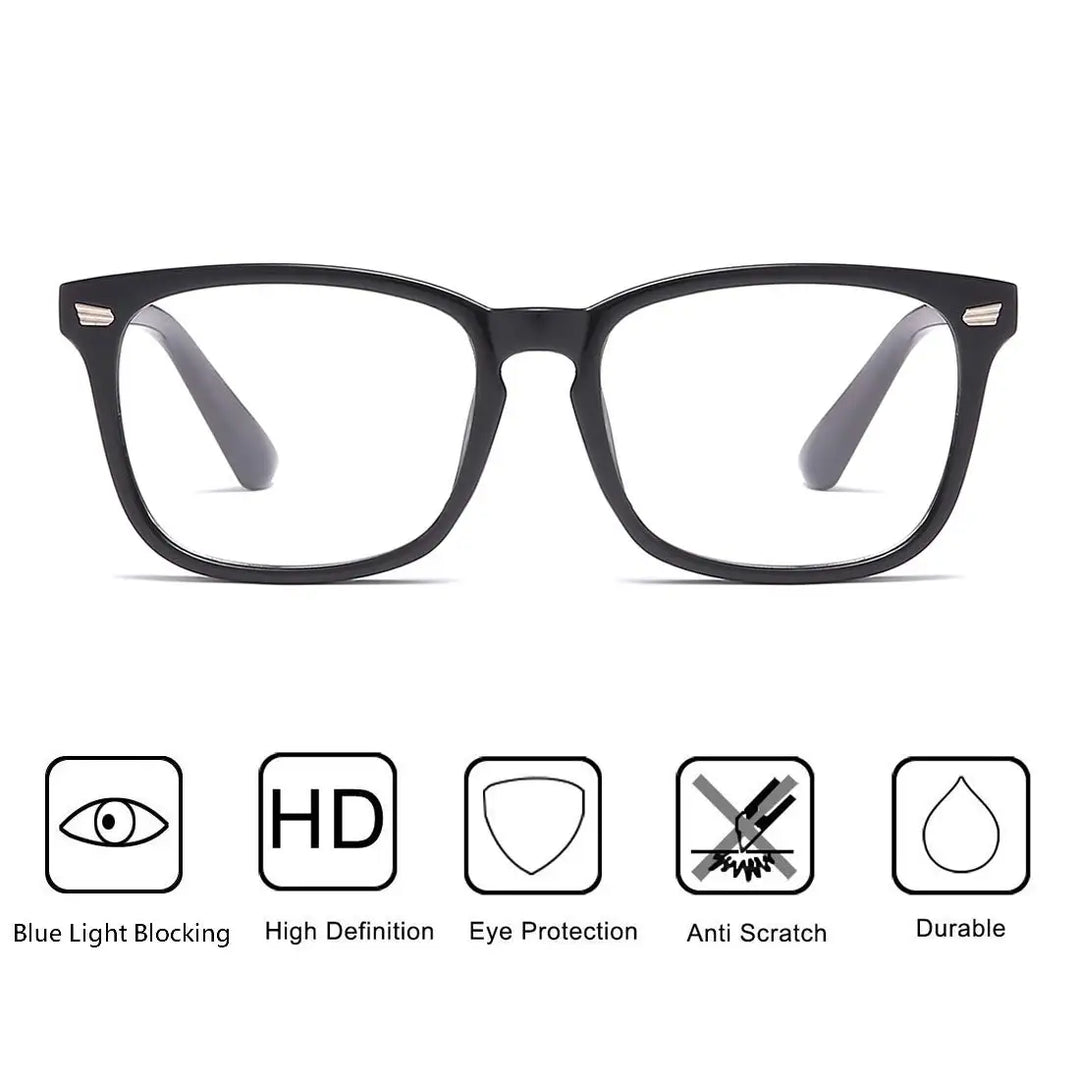 Blue Light Blocking Glasses Square Nerd Eyeglasses Back To School 2026 Reduces Eye Strain