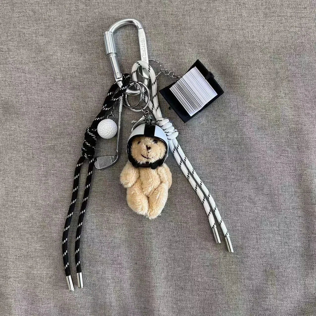 Braid Rope Bag Charm Leather Dachshund Keychain Aesthetic