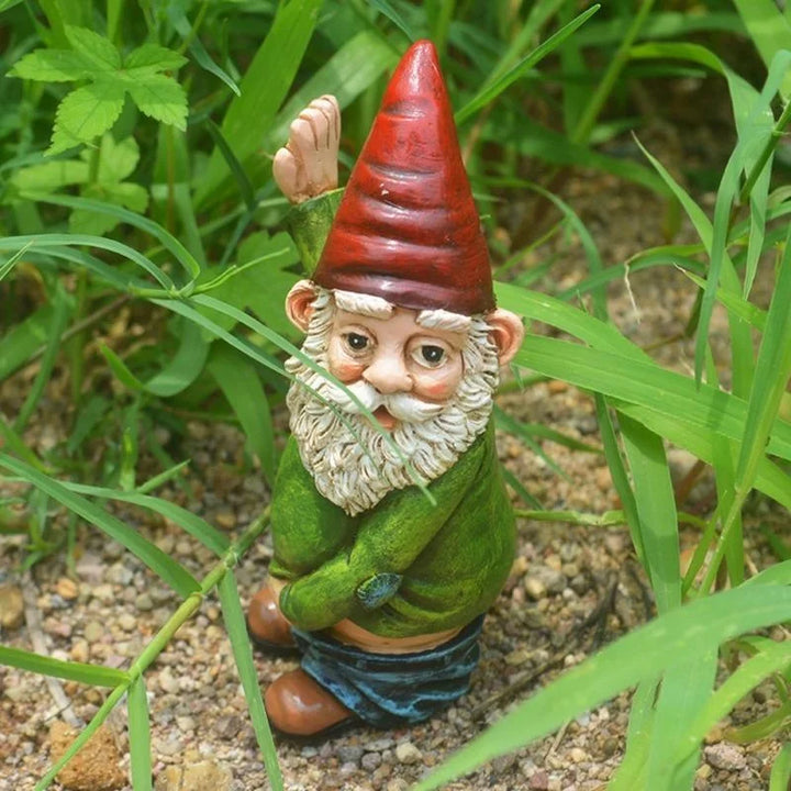 Garden Gnome Statue Urinating Outdoor Decor Christmas Holiday Garden Ornament Whimsical Gift Idea